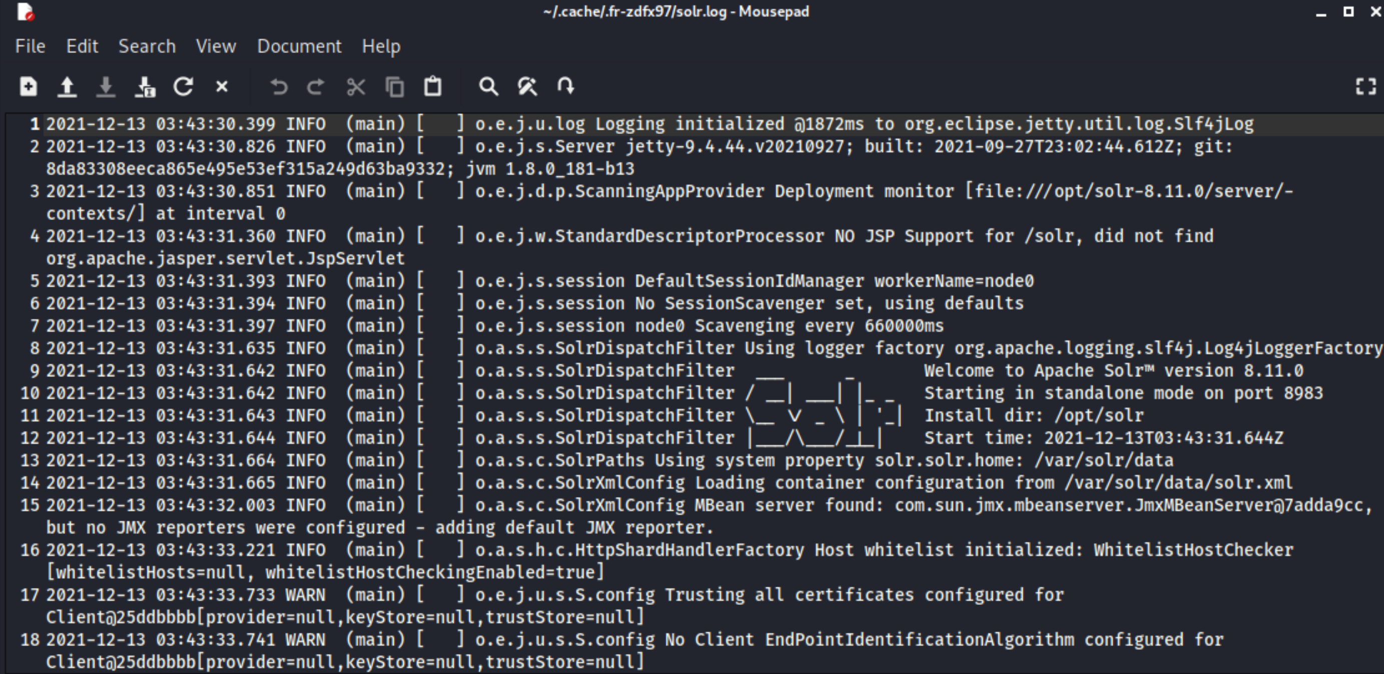 Solr Sample Logs